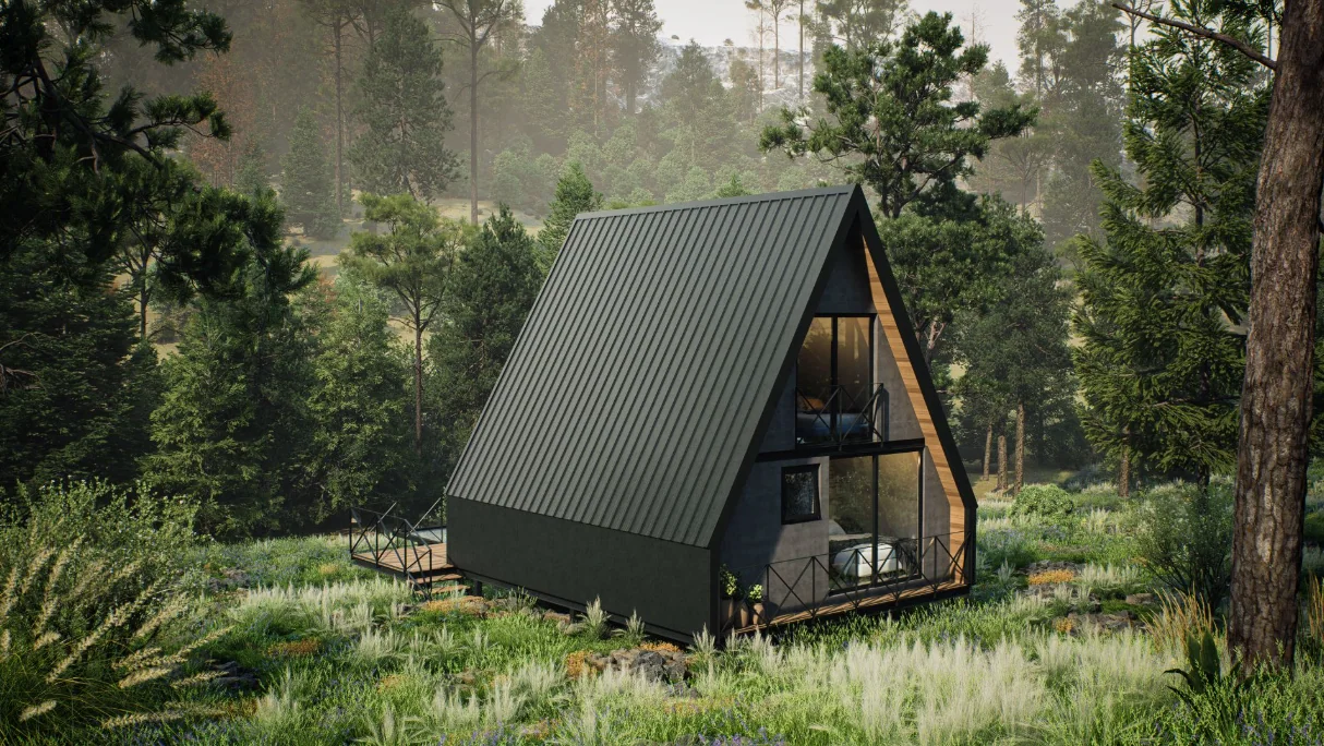 Nordic 7 family A-frame residence concept